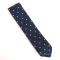 Fashion Skinny Embroidery White Dots Mens Knitted Ties Polyester